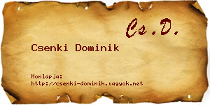 Csenki Dominik névjegykártya